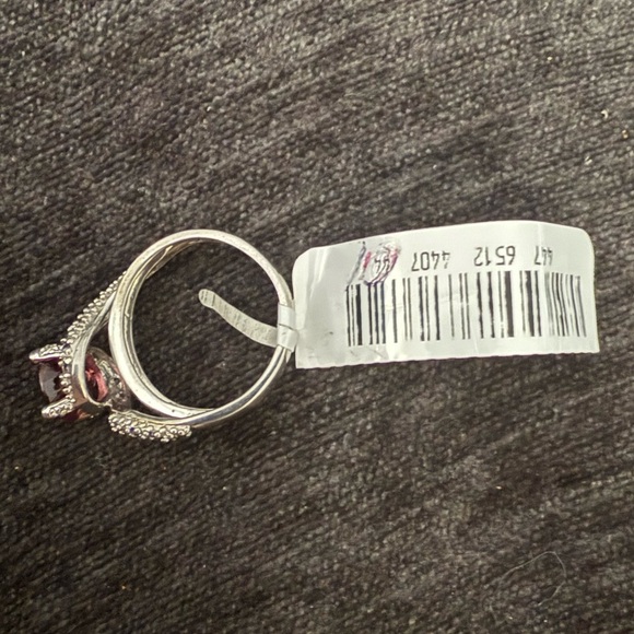 Vintage Ruby Sapphire and diamond ring 14k white gold sz 8 - Picture 7 of 10